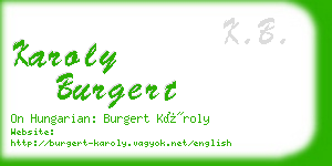 karoly burgert business card